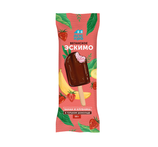 Банан-клубника в горьком шоколаде