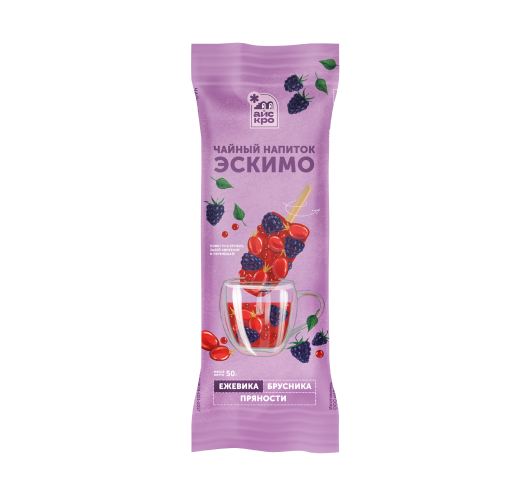Бруснично-ежевичный чай с шиповником, шалфеем, бадьяном и мускатным цветом (эскимо)