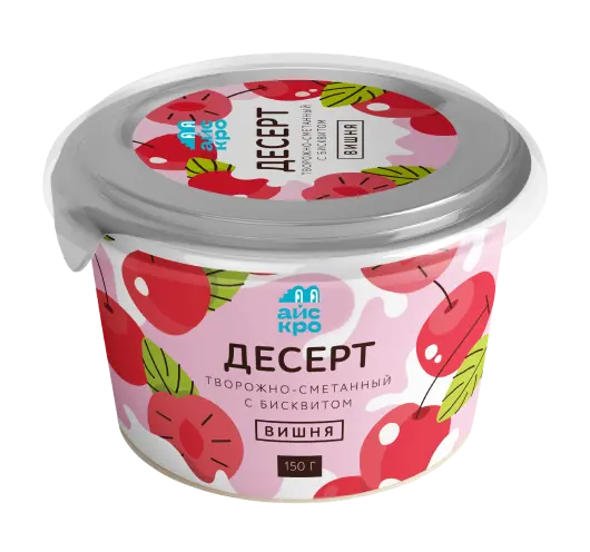 Десерт с бисквитом и вишней