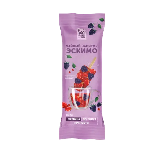 Бруснично-ежевичный чай с шиповником, шалфеем, бадьяном и мускатным цветом (эскимо)